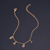 Custom Crystal Zircon Letter Necklace for Women