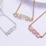 3UMeter Crystal Pendant Necklace Personalized Number Necklace for Women