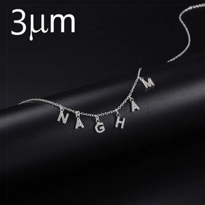 3UMeter Crystal Personalize Choker Name Necklace Baby Necklace Pendant for Women