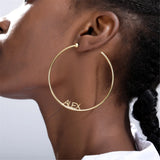 3U Meter Round Earrings Nameplate Studs Stainless Steel Name Earring Gift