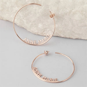 3U Meter Round Earrings Nameplate Studs Stainless Steel Name Earring Gift