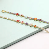 Colorful Zircon Name Bracelet Tennis Chain for Women