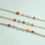 Colorful Zircon Name Bracelet Tennis Chain for Women