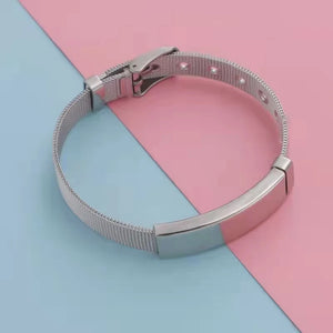 Personalized Name Bar Bracelet Stainless Steel