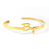 Personalized Name Bracelet Cuff Bangle Rose Stainless Steel Jewelry