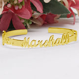 Personalized Name Bracelet Cuff Bangle Rose Stainless Steel Jewelry