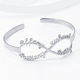 Personalized Name Bracelet Cuff Bangle Stainless Steel Jewelry