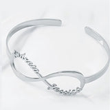 Personalized Name Bracelet Cuff Bangle Stainless Steel Jewelry