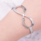 Personalized Name Bracelet Cuff Bangle Stainless Steel Jewelry