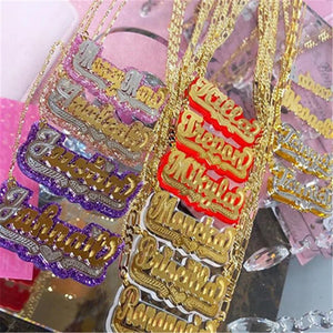 Personalized Acrylic Double Name Necklace Pendant Customization