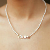 Natural Freshwater Pearl Necklace Gothic Signboard Bridesmaid Gift