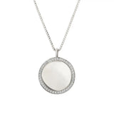 Customizable Engravable Diamond Disc Necklace Personalized Name Pendant