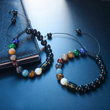 Galaxy Solar System Bracelet Guardian Star Natural Stone Yoga Jewelry