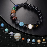 Galaxy Solar System Bracelet Guardian Star Natural Stone Yoga Jewelry