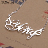 925 Silver Personalized Name Necklace Old English Name Jewelry Gift