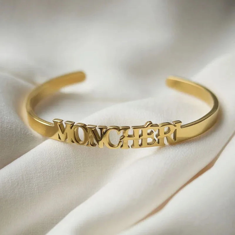 3UMeter Name Bracelet Personalized Bangle for Women