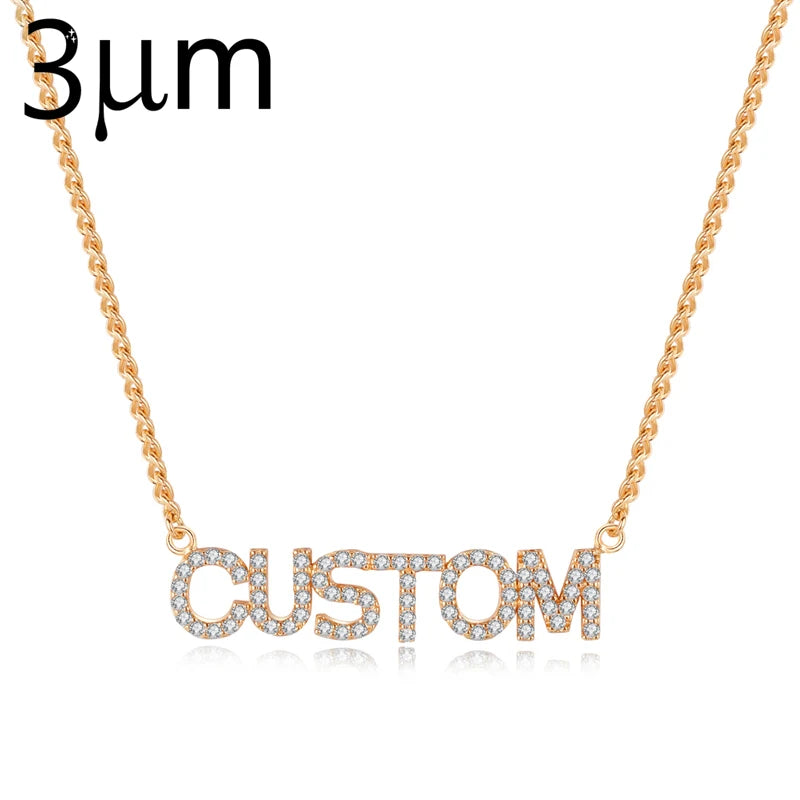 Personalized Name Necklace with Zircon Stone