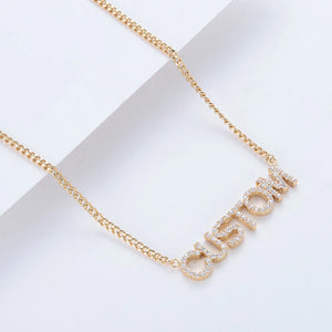Personalized Name Necklace with Zircon Stone