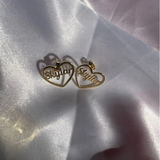 3UMeter Heart Name Stud Earrings For Girl Kid Stainless Steel Gift