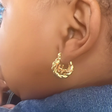 Twist 18mm Letter Mini Hoop Earrings for Girls