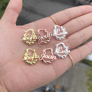 Twist 18mm Letter Mini Hoop Earrings for Girls