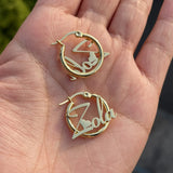 20mm Twist Name Hoop Earrings Stainless Steel Girl Gift