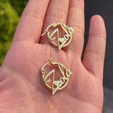 20mm Twist Name Hoop Earrings Stainless Steel Girl Gift