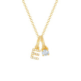 Ruby Initial Charm Necklace Personalized Zircon Clavicle Chain