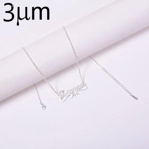 Letter Necklace Name Necklace Chocker Pendant Necklaces Chain Zirconia Necklaces