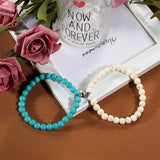 Magnetic Couple Bracelets Natural Stone Beads Romantic Jewelry Present