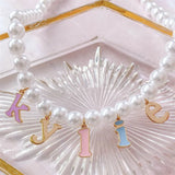 Candy Pearl Letter Necklace Pendant Sweater Chain Christmas