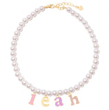 Candy Pearl Letter Necklace Pendant Sweater Chain Christmas