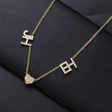 3UMeter Name Necklace Personalize Crystal Choker Necklace Women Pendant