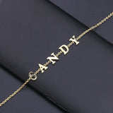 3UMeter Name Necklace Personalize Crystal Choker Necklace Women Pendant