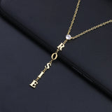 3UMeter Name Necklace Personalize Crystal Choker Necklace Women Pendant