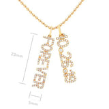 Zirconia Stone Number Necklace for Women