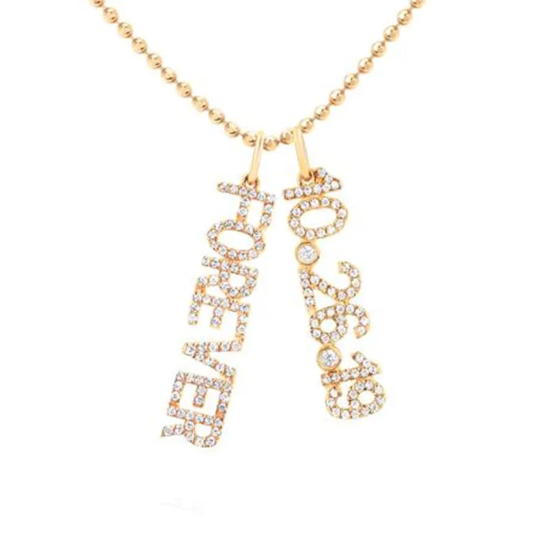 Zirconia Stone Number Necklace for Women