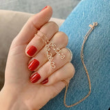 Zirconia Stone Number Necklace for Women