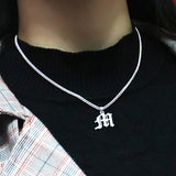 Old English Style Initial Letter Necklace Vintage Font Personalized