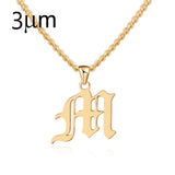 Old English Style Initial Letter Necklace Vintage Font Personalized