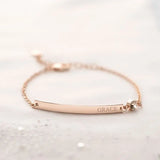 Custom Bar Bracelet - Personalized Engraved Name Initial Bracelet