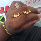 Custom Name Earrings Stainless Steel Initials Nameplate Studs