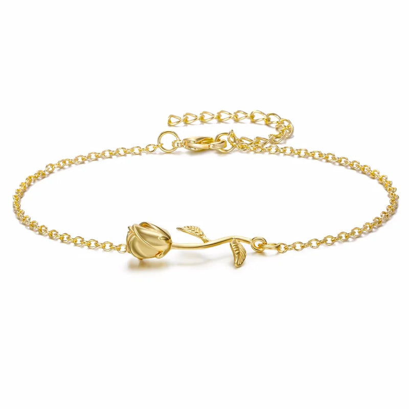 Rose Bracelet Beauty and The Beast Forever Love Final Rose Chain Bracelet