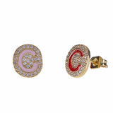 Personalized Heart Enamel Zircon Letter Stud Earrings