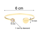 3UMeter Zircon Love Cuff Bangle Personalized Engraved Disc Bracelet