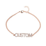 26 Letter Name Bracelet Personalized Baby CZ Pendent Anklet Gift