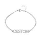 26 Letter Name Bracelet Personalized Baby CZ Pendent Anklet Gift