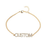 26 Letter Name Bracelet Personalized Baby CZ Pendent Anklet Gift