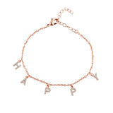 Custom Baby Bracelet with CZ Pendent - Personalized Name Anklet Gift