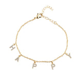 Custom Baby Bracelet with CZ Pendent - Personalized Name Anklet Gift